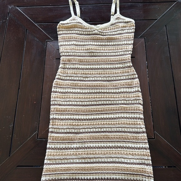 NWT Olive + Oak Crochet Slip Bodycon SunDress Summer Sexy Retro 70s Boho Sz M - Picture 6 of 14